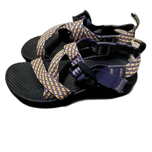Chaco Z1 Ecotread Outdoor Sandal Purple Diamond Print Gorpcore Girls Size 13 - Picture 4 of 7